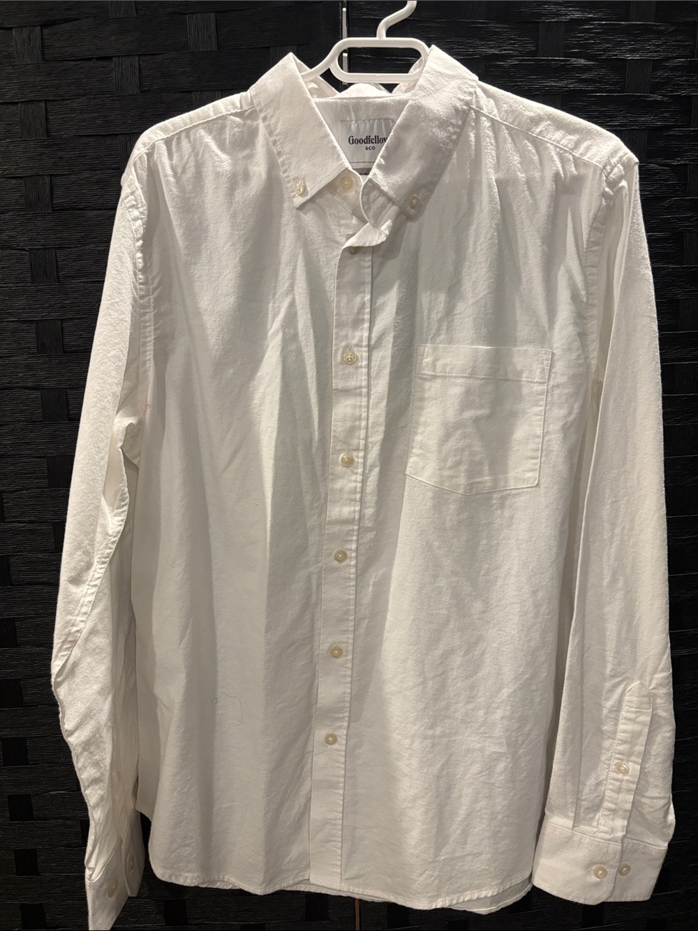 Goodfellow & Co Men’s White Button-Down Shirt with Chest Pocket
